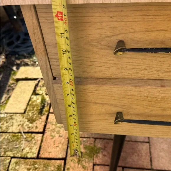 Mid-Century Modern Home Office Desk in Light Wood and Black - Picture 8 of 16